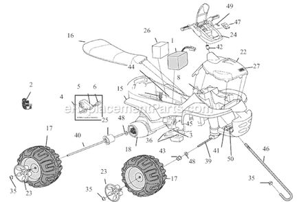 Page A Diagram and Parts List for R1502  Power Wheels Ride-On ATVs